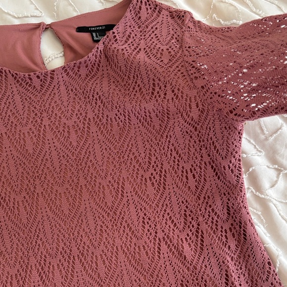 Forever 21 Rose Mauve Lace Mini Dress - Picture 5 of 6